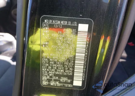 2014 Nissan Juke Sv из США, поврежденный, VIN JN8AF5MV0ET361549